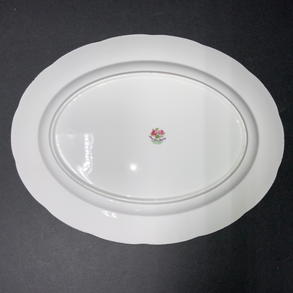 Royal Albert American Beauty 12 3/4  x 10 Inch Oval Pink Flowers Platter - EUC! - Picture 3 of 4